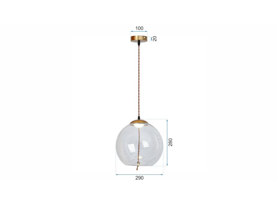 Stropné LED svietidlo HOVER typ C - 5W - rose gold / modré