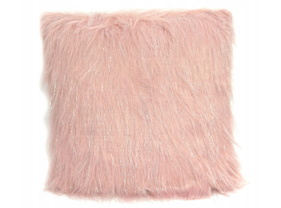 Vankúš LUX 45x45 cm s dlhým vlasom - ružový