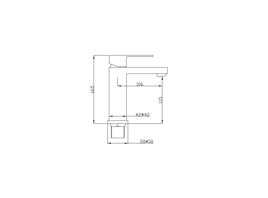 Umývadlová batéria MEXEN CUBE - chrómová - nízka, 72900-00