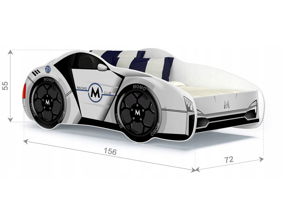 Detská posteľ auto WILL 140x70 cm - ružová (10)