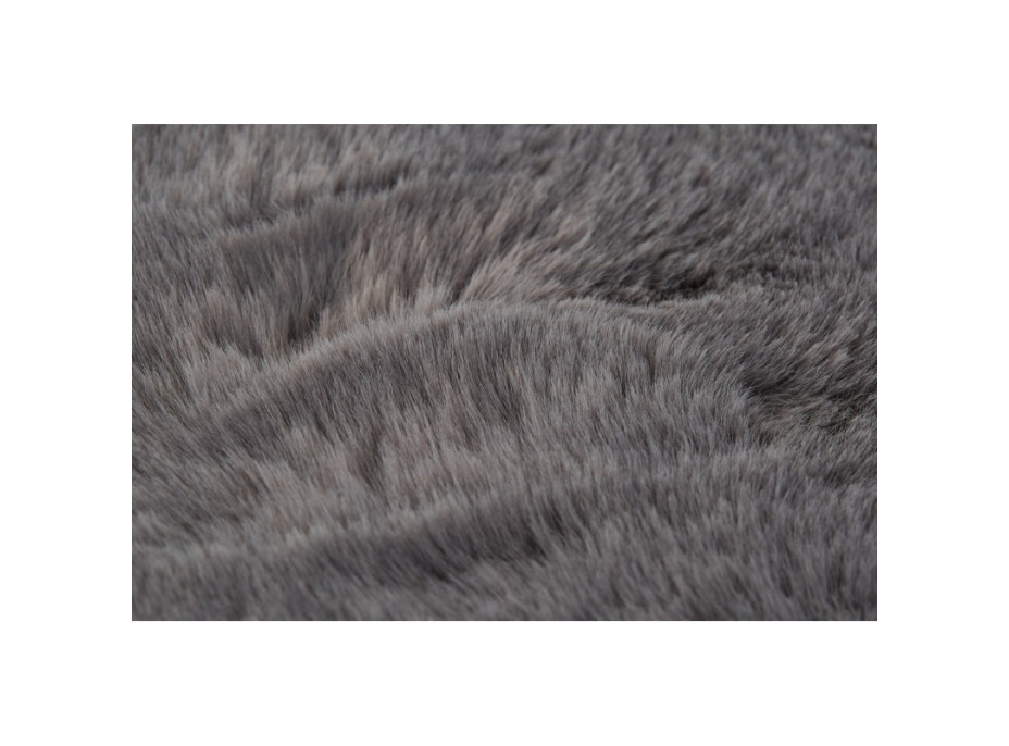 Kusový koberec RABBIT DELUXE - šedý - imitácia králičie kožušiny
