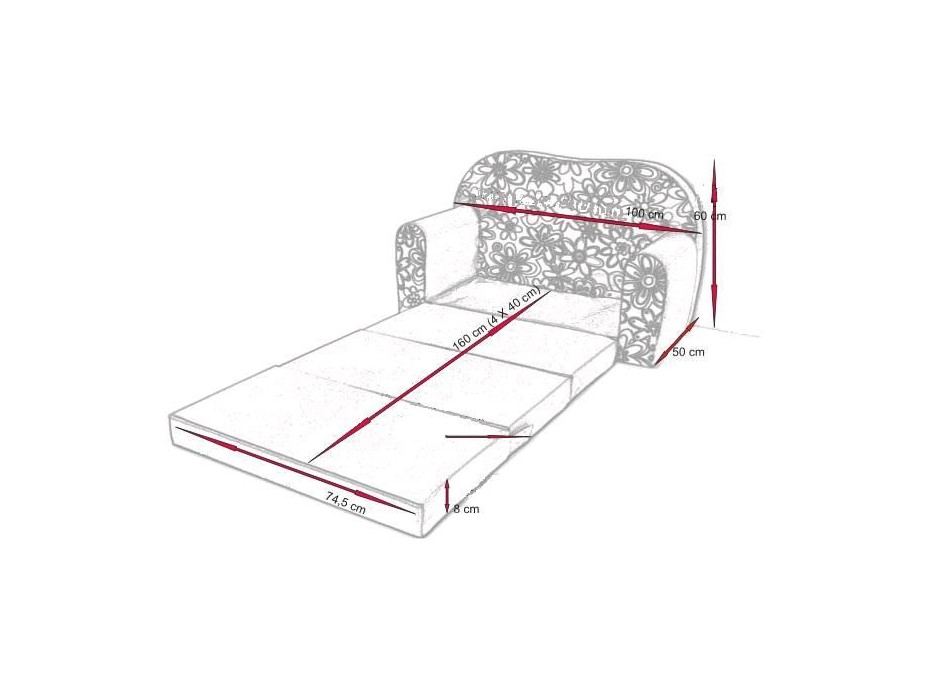 Detská pohovka Super ZOO - modrá