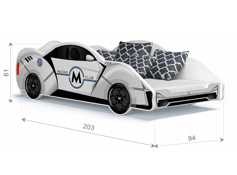 Detská posteľ auto MORGAN 180x90 cm - ružová (10)