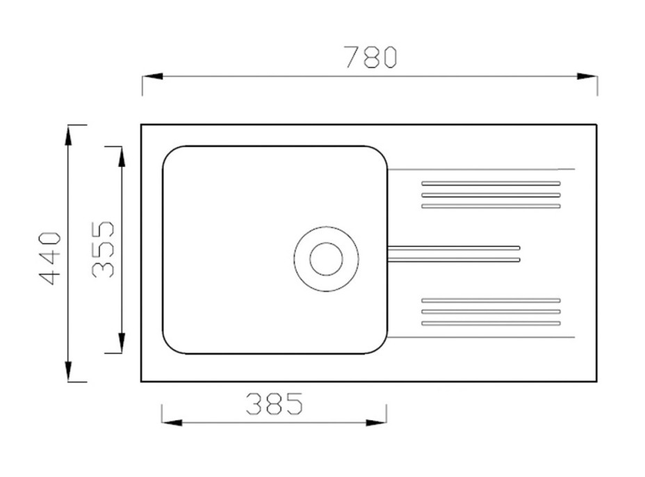 Kuchynský žulový drez NEO - 78 x 44 cm - čierny