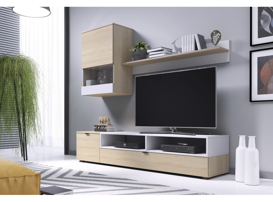 Obývacia stena PURE - dub sonoma / biela matná