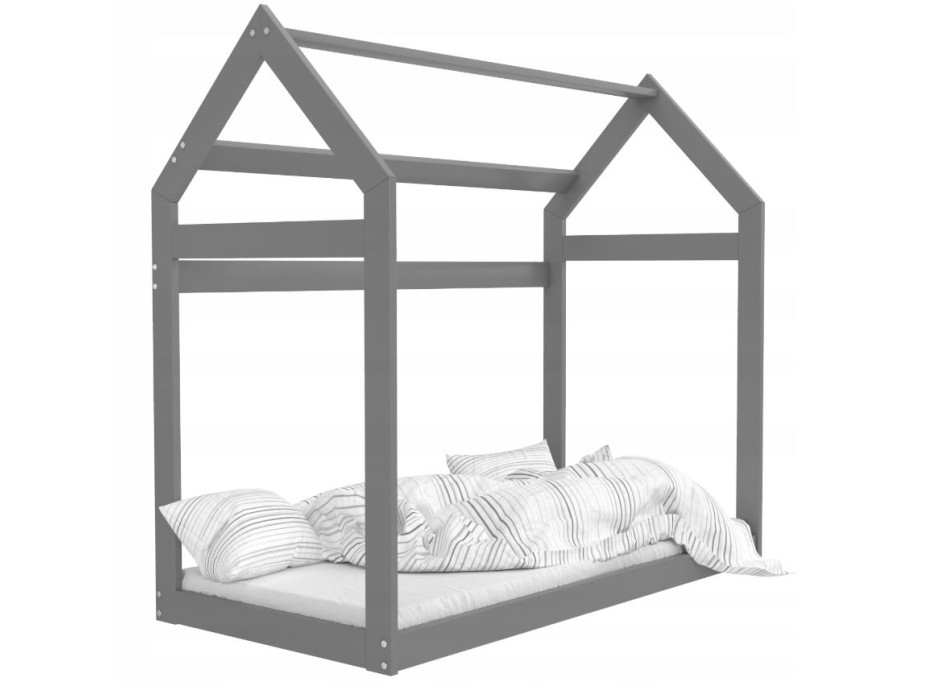 Detská Domčekové posteľ DOMČEK E - 160x80 cm - šedá