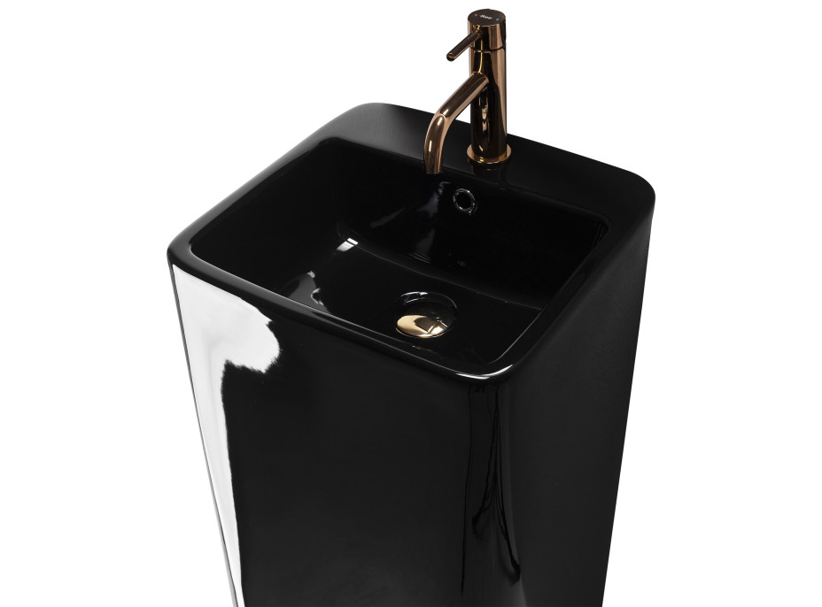 Keramické voľne stojace umývadlo MAXMAX Rea MIA - čierne lesklé