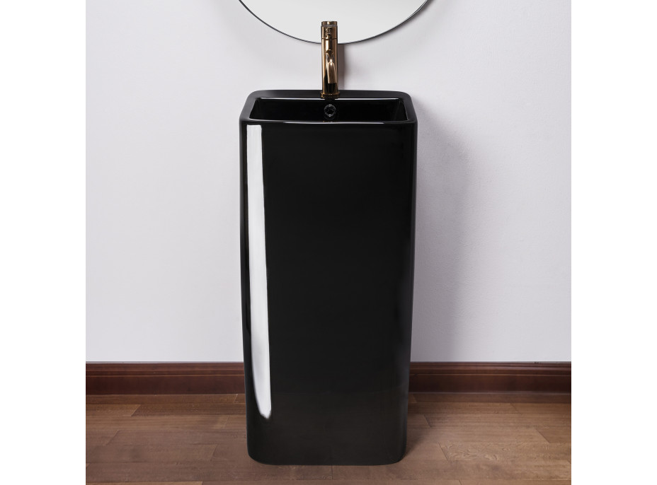 Keramické voľne stojace umývadlo MAXMAX Rea MIA - čierne lesklé