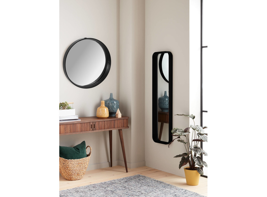 Okrúhle zrkadlo LOFT 39 cm - s vystúpeným čiernym rámom