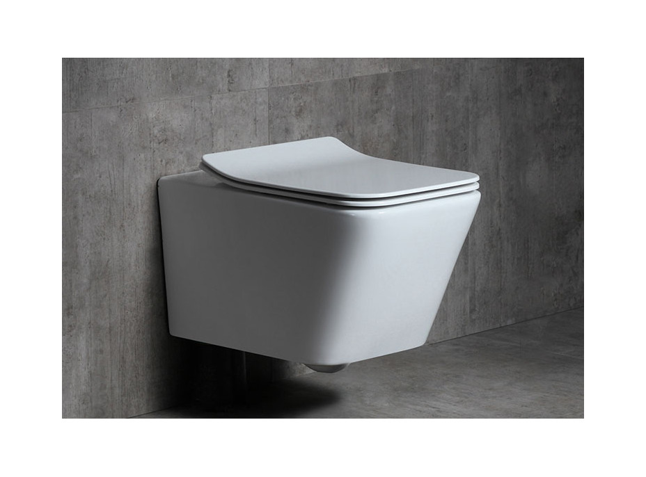 Závesné WC MAXMAX Rea RAMON RIMLESS + Duroplast sedátko