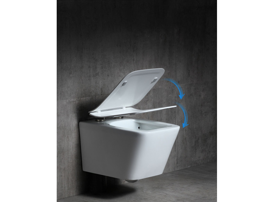 Závesné WC MAXMAX Rea RAMON RIMLESS + Duroplast sedátko