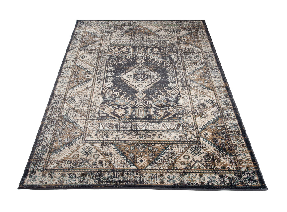 Kusový koberec DUBAI lagos - tmavo šedý