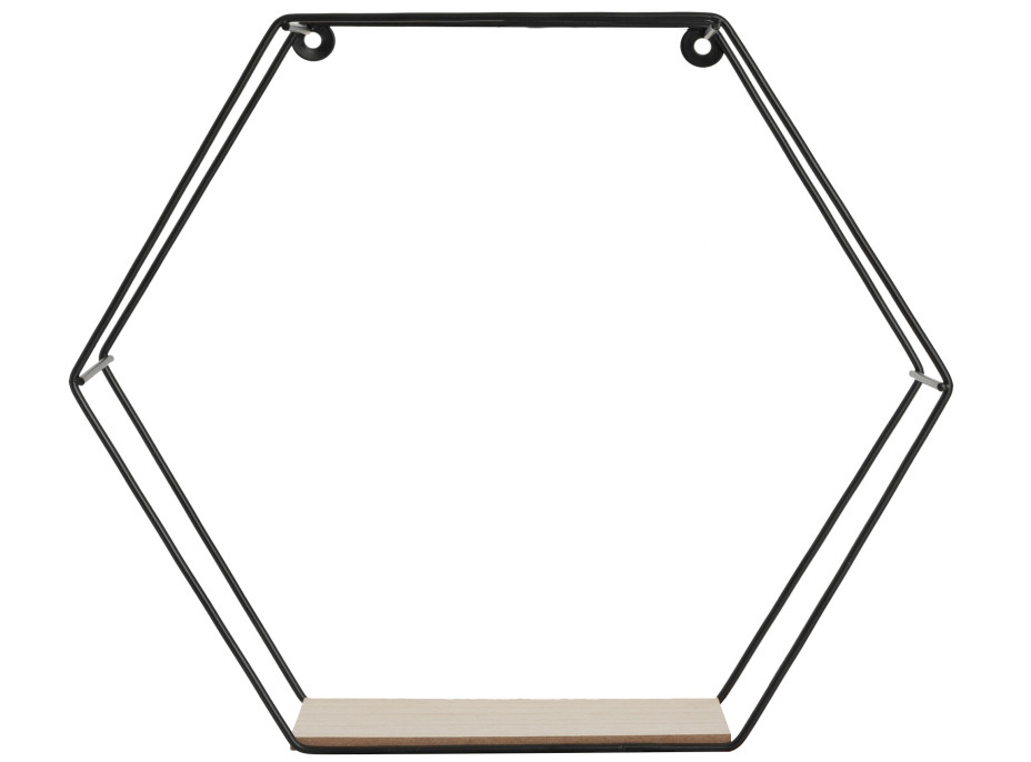 Závesná polica LOFT hexa - kovová - 30x27x9 cm