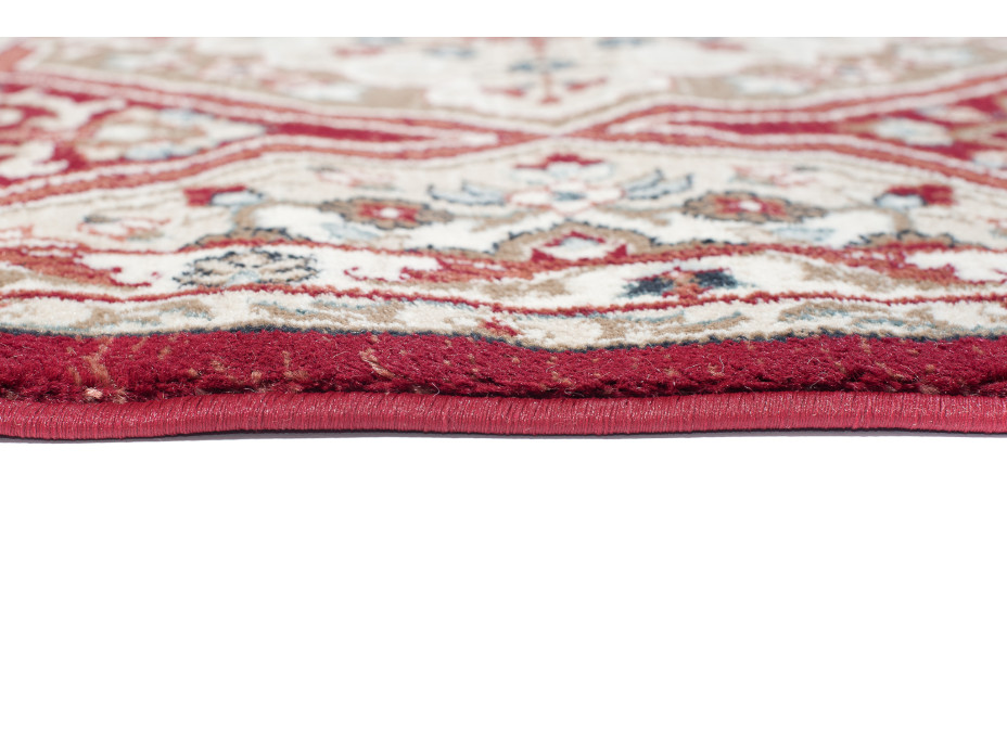 Kusový koberec DUBAI sari - červený / béžový