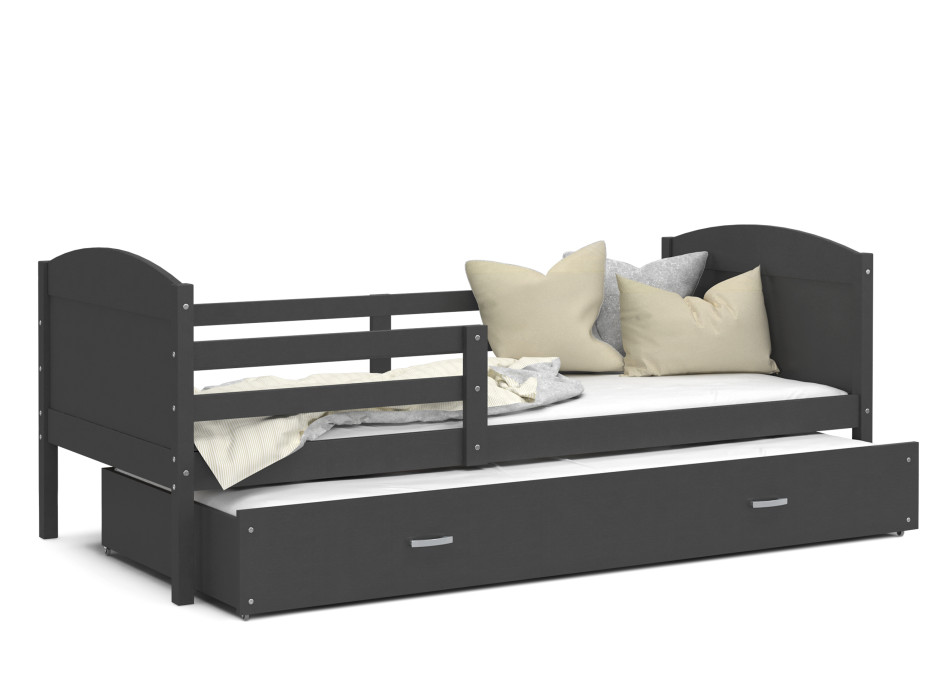 Detská posteľ s prístelkou MATTEO 2 - 200x90 cm - šedá