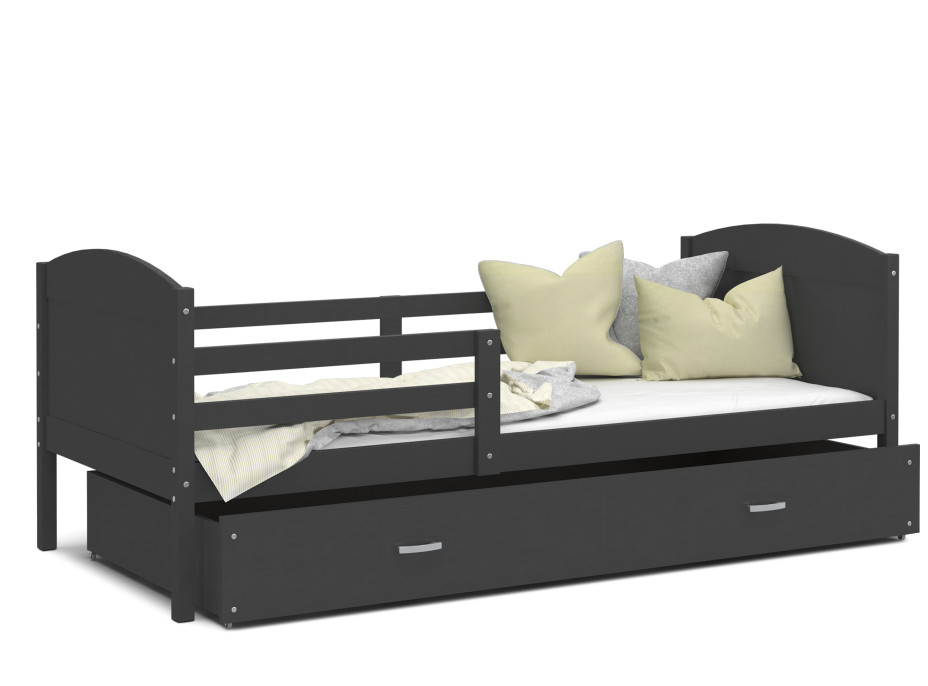 Detská posteľ so zásuvkou MATTEO - 190x80 cm - šedá