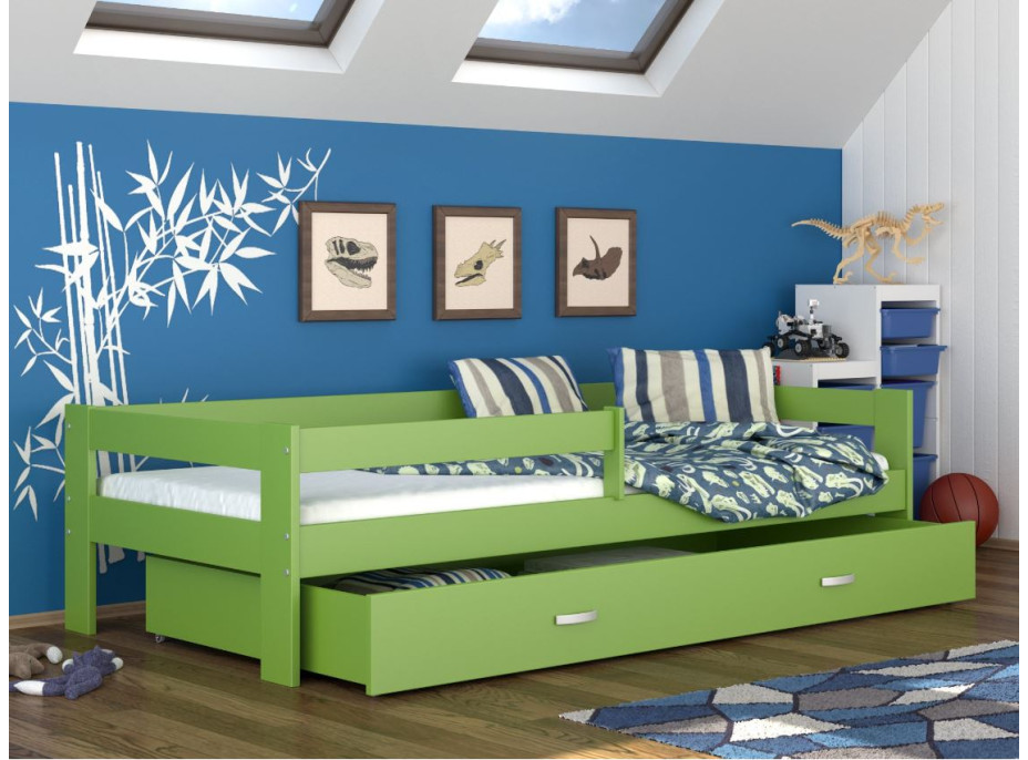 Detská posteľ so zásuvkou HUGO V - 160x80 cm - zelená