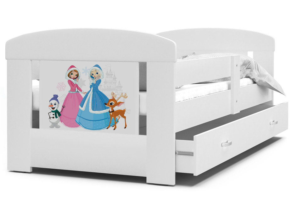 Detská posteľ so zásuvkou PHILIP - 180x80 cm - biela / Frozen