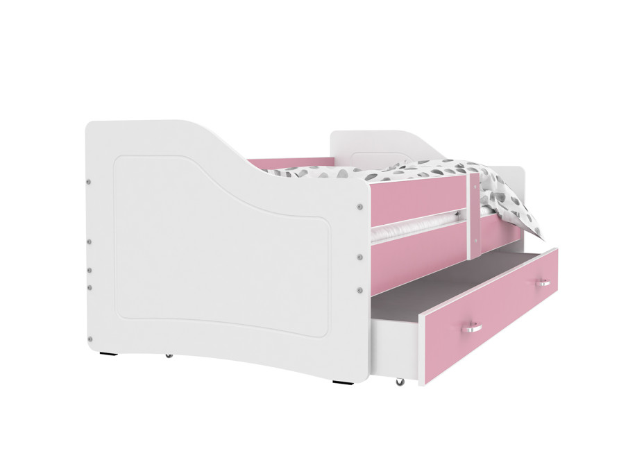 Detská posteľ so zásuvkou SWEET - 160x80 cm - ružovo-biela