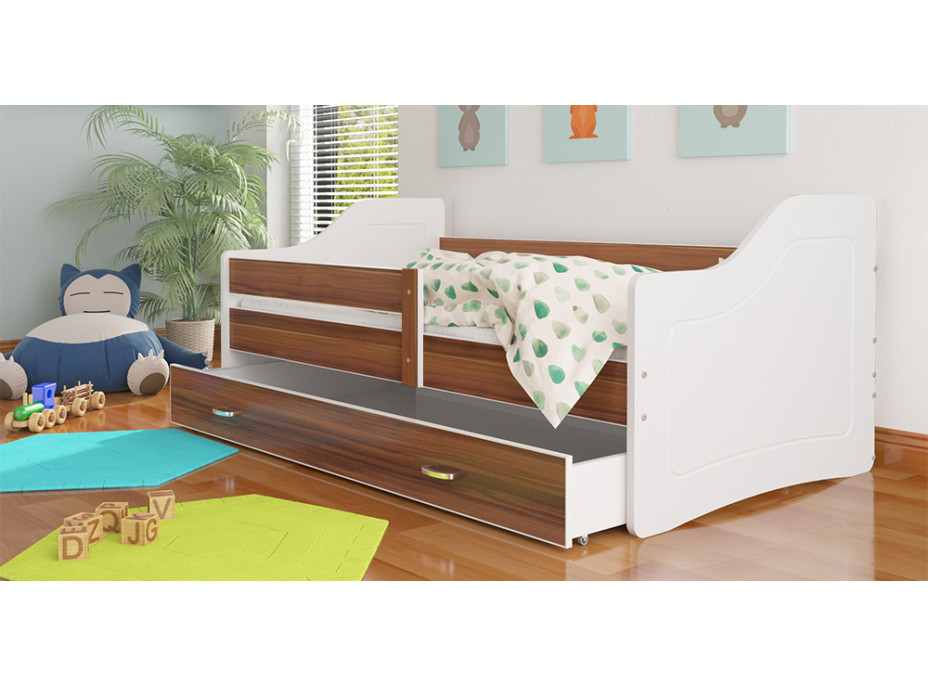 Detská posteľ so zásuvkou SWEET - 180x80 cm - havana-biela