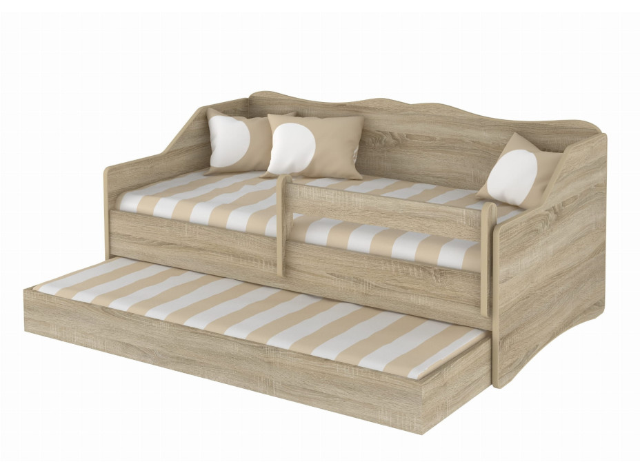 Detská posteľ s prístelkou Lully 160x80cm - dub sonoma
