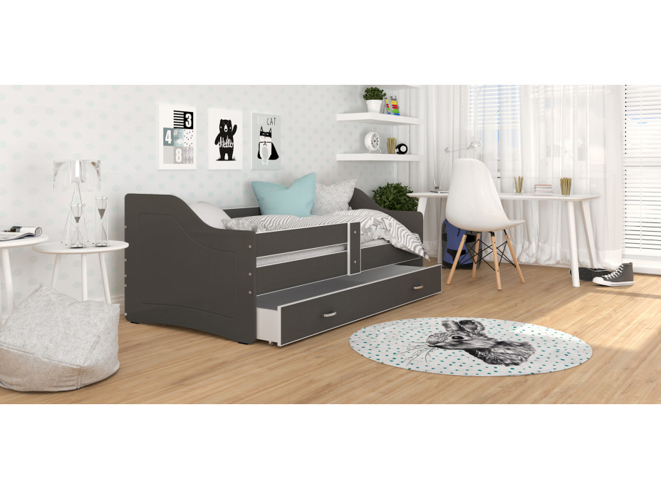 Detská posteľ so zásuvkou SWEET - 160x80 cm - šedá