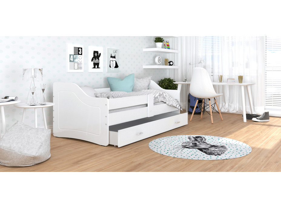 Detská posteľ so zásuvkou SWEET - 140x80 cm - biela