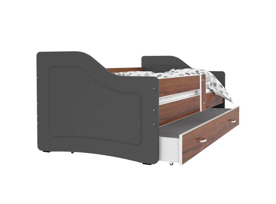 Detská posteľ so zásuvkou SWEET - 180x80 cm - havana-šedá