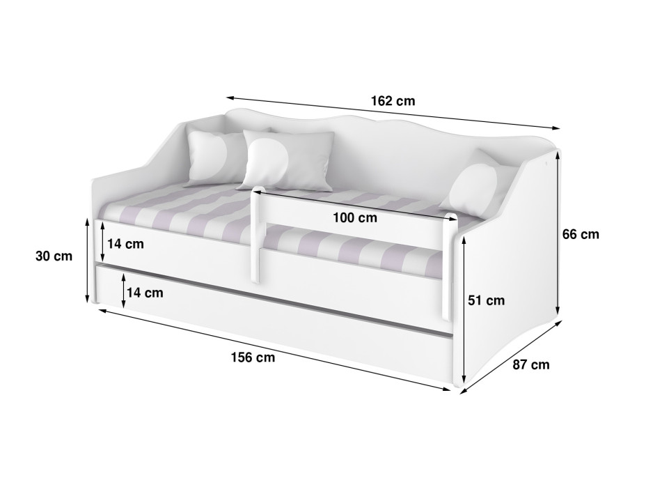 Detská posteľ s prístelkou Lully 160x80cm - MINNIE PARIS