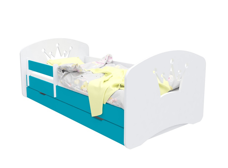 Detská posteľ so zásuvkou 140x70 cm s výrezom KORUNKA + matrace ZADARMO!