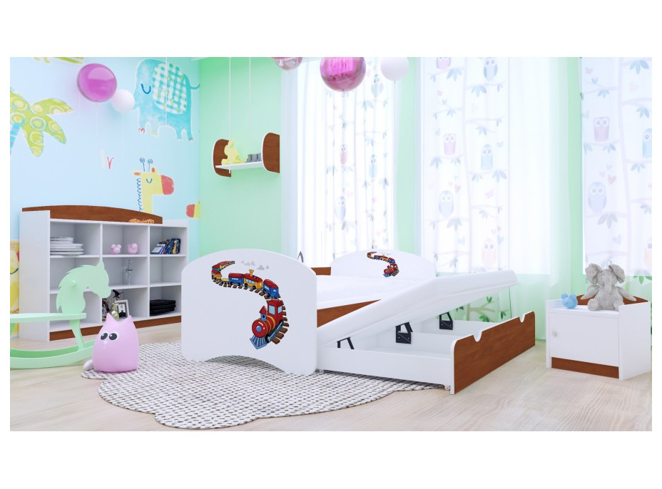 Detská posteľ pre DVOCH (s výsuvným lôžkom) 180x90 cm - MAŠINKA