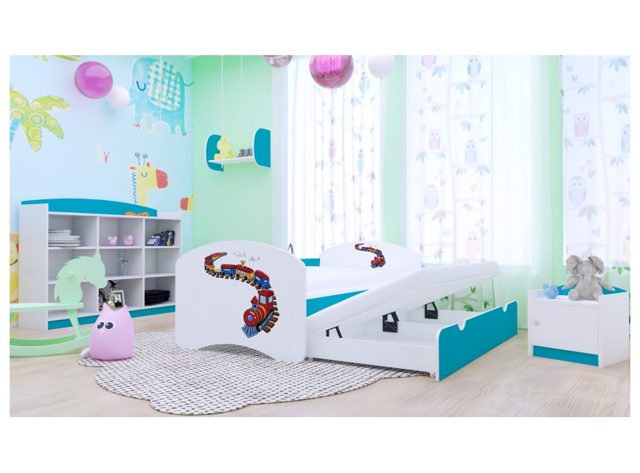 Detská posteľ pre DVOCH (s výsuvným lôžkom) 180x90 cm - MAŠINKA