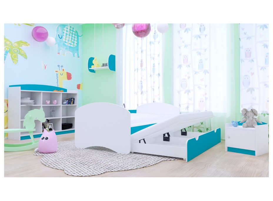 Detská posteľ pre DVOCH (s výsuvným lôžkom) 180x90 cm - BEZ MOTÍVU