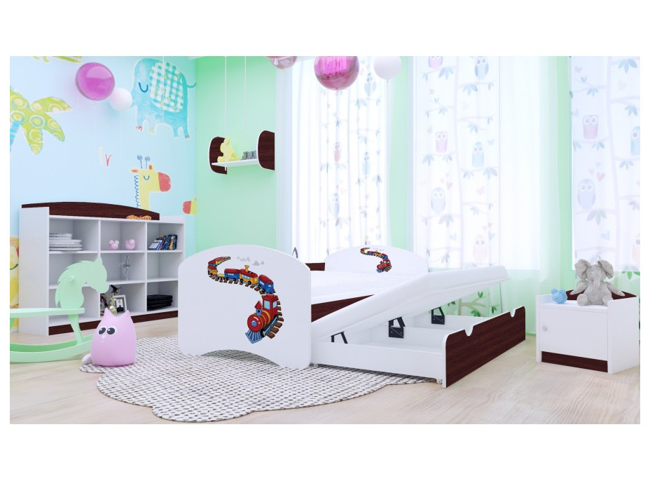 Detská posteľ pre DVOCH (s výsuvným lôžkom) 200x90 cm - MAŠINKA