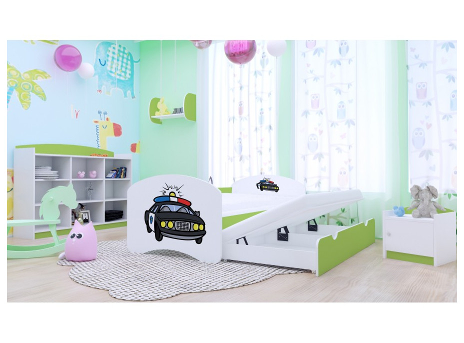 Detská posteľ pre DVOCH (s výsuvným lôžkom) 160x80 cm - POLÍCIA