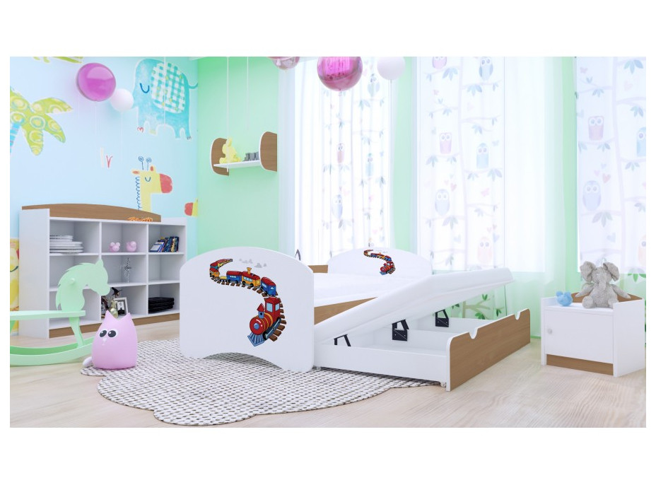 Detská posteľ pre DVA (s výsuvným lôžkom) 200x90 cm - MAŠINKA