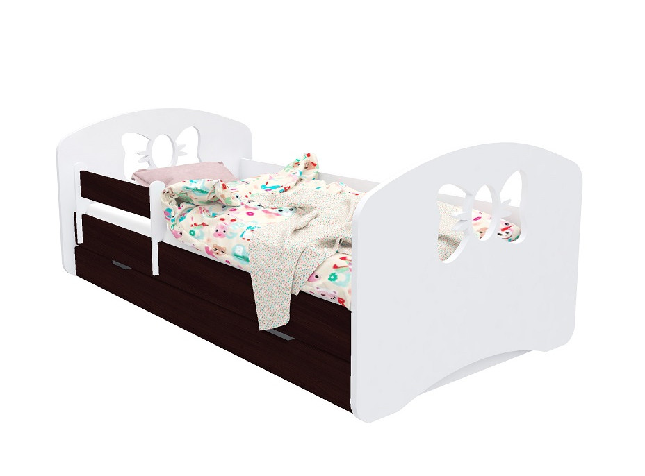 Detská posteľ so zásuvkou 140x70 cm s výrezom mašličkou + matrace ZADARMO!