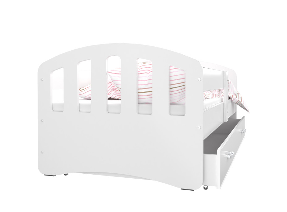 Detská posteľ so zásuvkou HAPPY - 140x80 cm - biela
