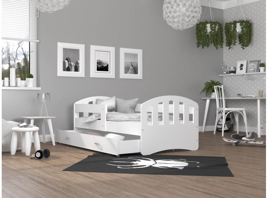 Detská posteľ so zásuvkou HAPPY - 160x80 cm - biela
