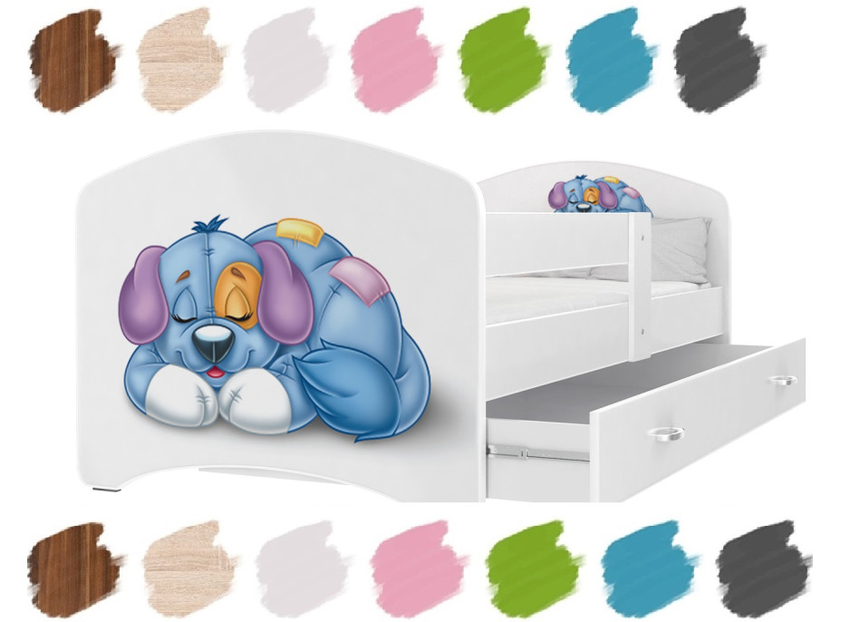 Detská posteľ LUCY so šuplíkom - 140x80 cm - PSÍK
