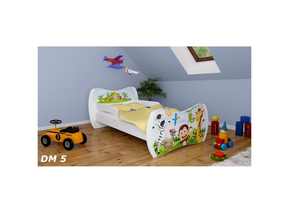 Detská posteľ so zásuvkou 160x80cm ZVIERACIE Partička + matrace ZADARMO!