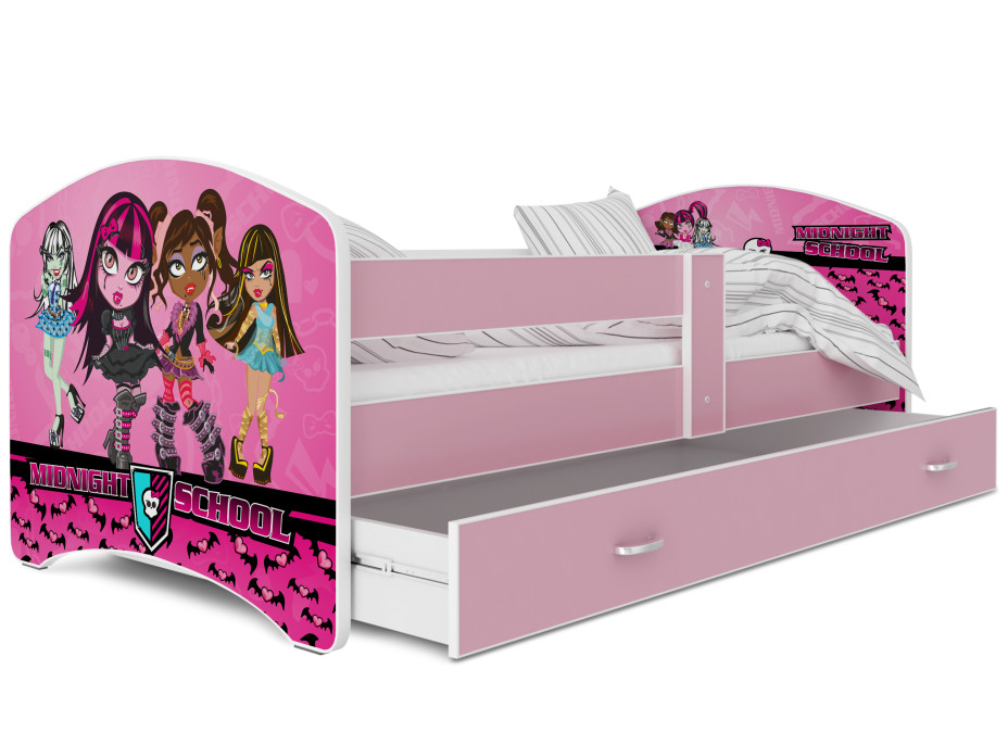 Detská posteľ LUCY so zásuvkou - 180x90 cm - MIDNIGHT SCHOOL
