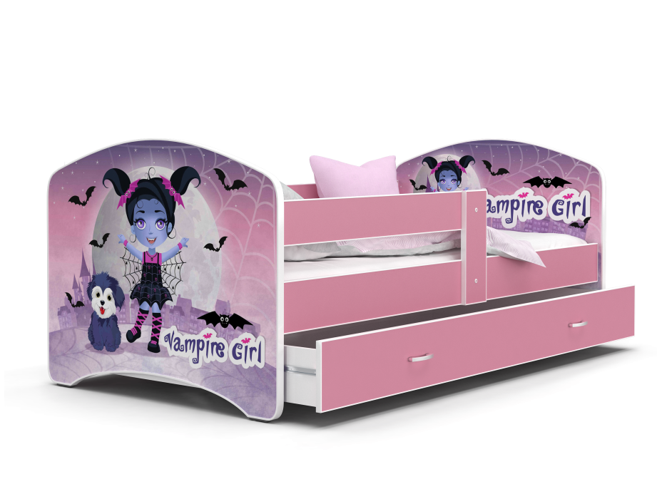 Detská posteľ LUCY so zásuvkou - 160x80 cm - VAMPIRE GIRL