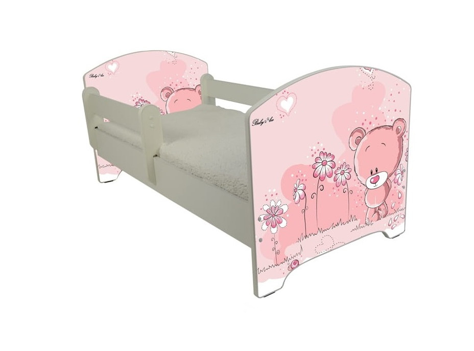 Detská posteľ OSKAR - ružový medveď 140x70 cm