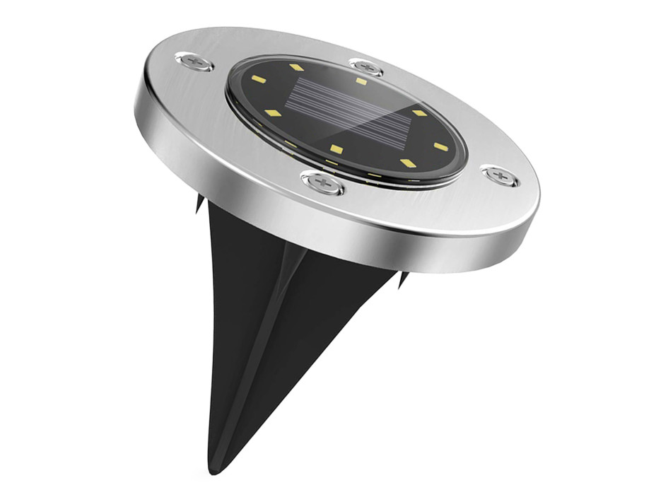 Záhradná LED solárna lampa do zeme 11,6x13 cm - strieborná