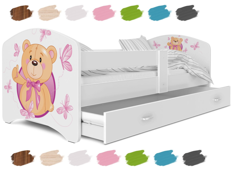 Detská posteľ LUCY so zásuvkou - 160x80 cm - MEDVEDÍK