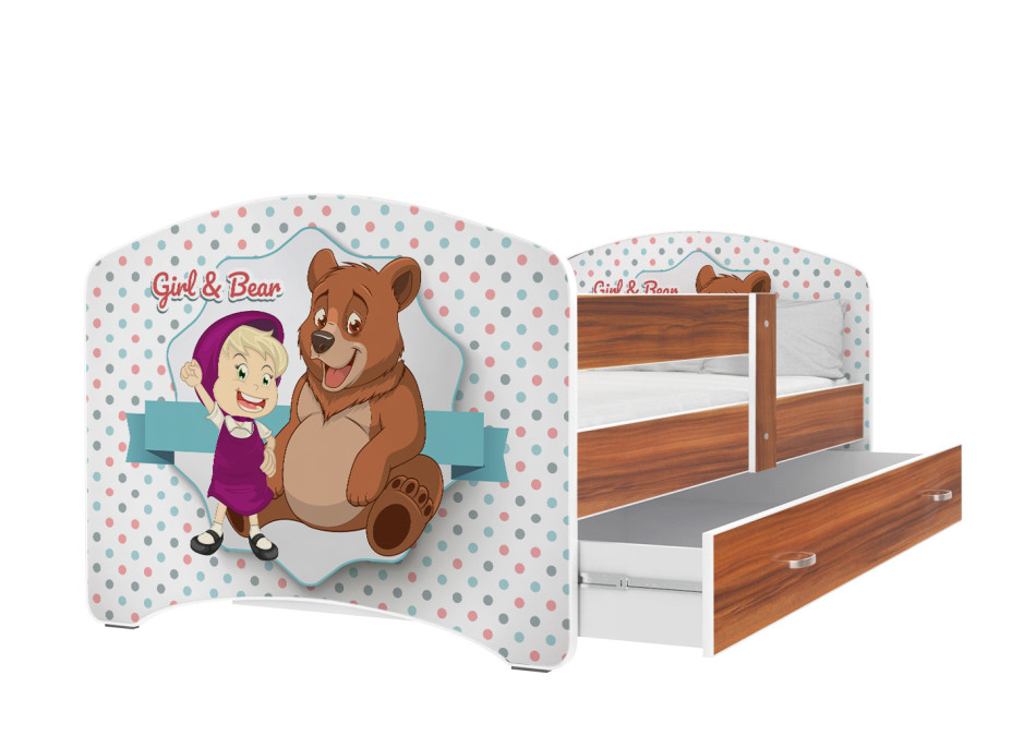 Detská posteľ LUCY so zásuvkou - 160x80 cm - MÁŠA A MEDVEĎ