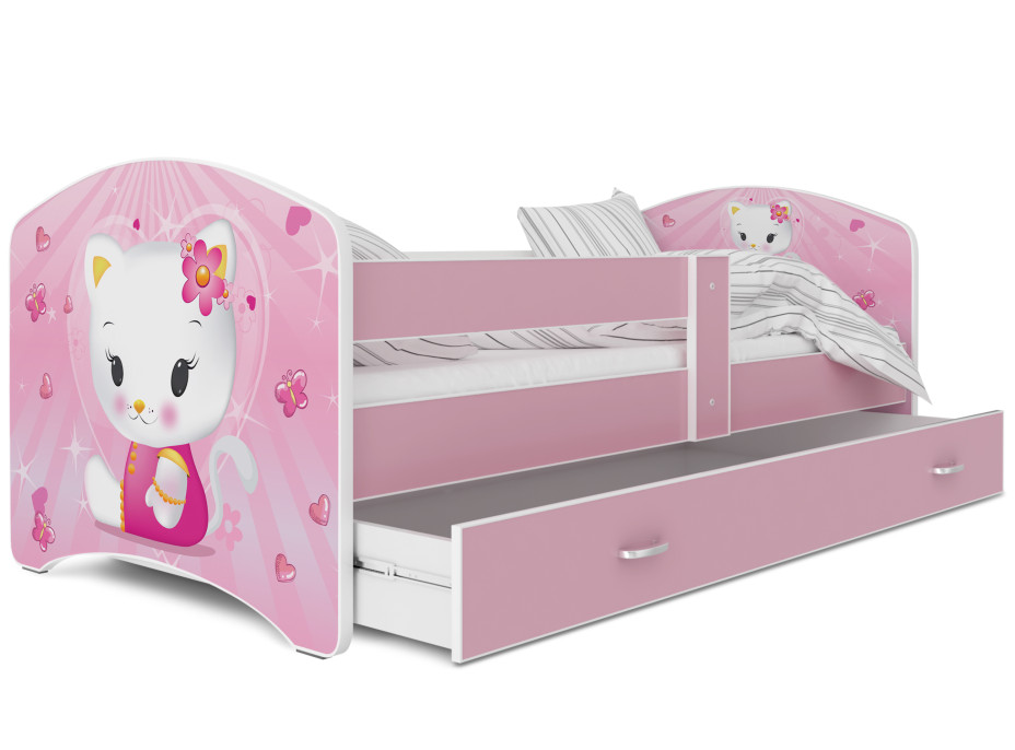Detská posteľ LUCY so šuplíkom - 160x80 cm - HELLO KITTY