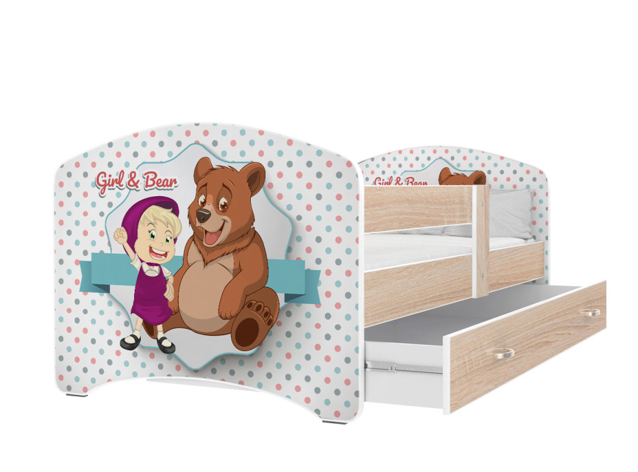 Detská posteľ LUCY so zásuvkou - 160x80 cm - MÁŠA A MEDVEĎ