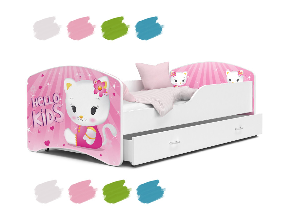 Detská posteľ IGOR so zásuvkou - 140x80 cm - HELLO KITTY